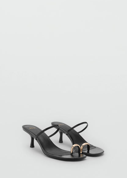 Heeled Sandals With Metallic Detail