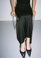 High Heel Shoes With Ruched Bow