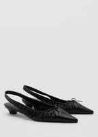 High Heel Shoes With Ruched Bow