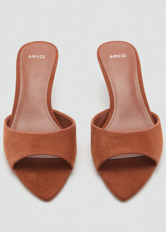 Kitten Heel Leather Sandal