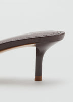 Kitten Heel Leather Sandal