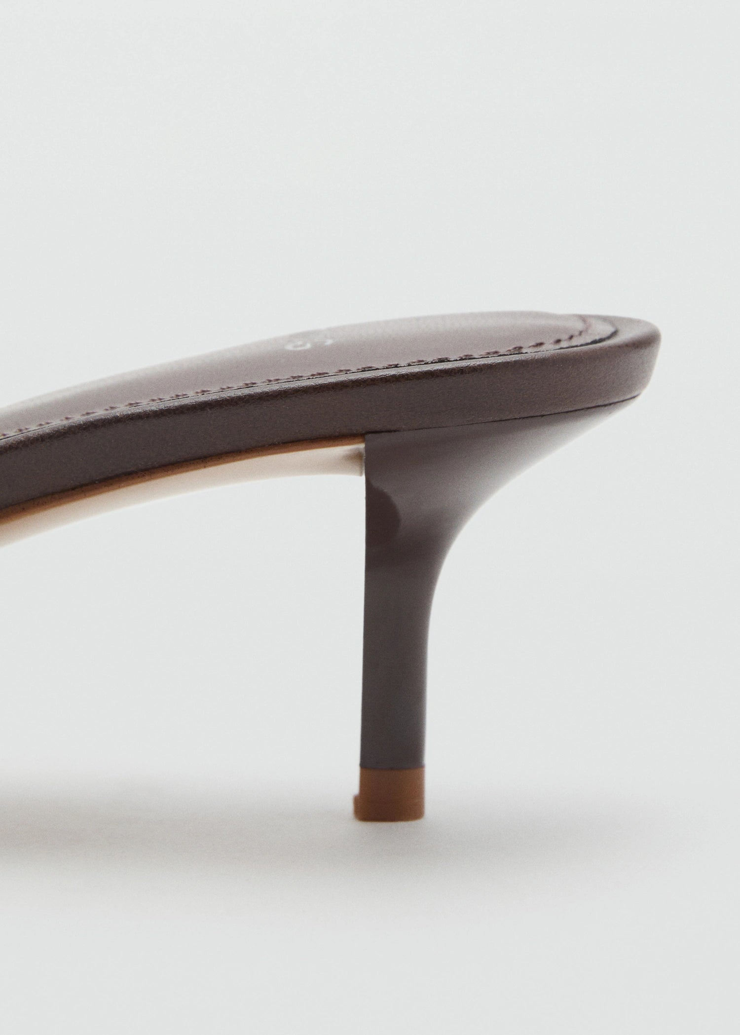 Kitten Heel Leather Sandal