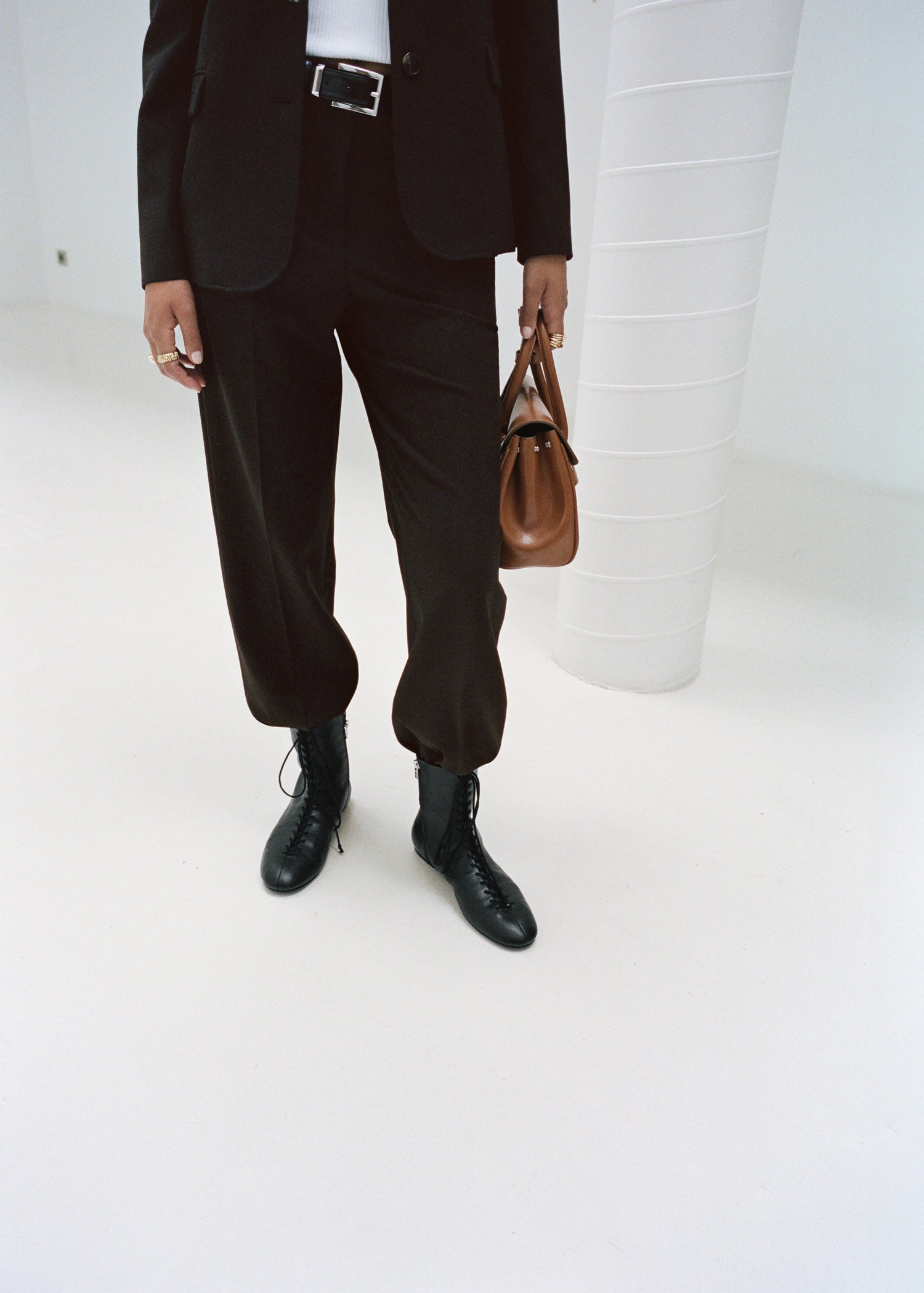 Lace Up Leather Ankle Boots