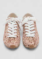 Leather And Fur Effect Trainers