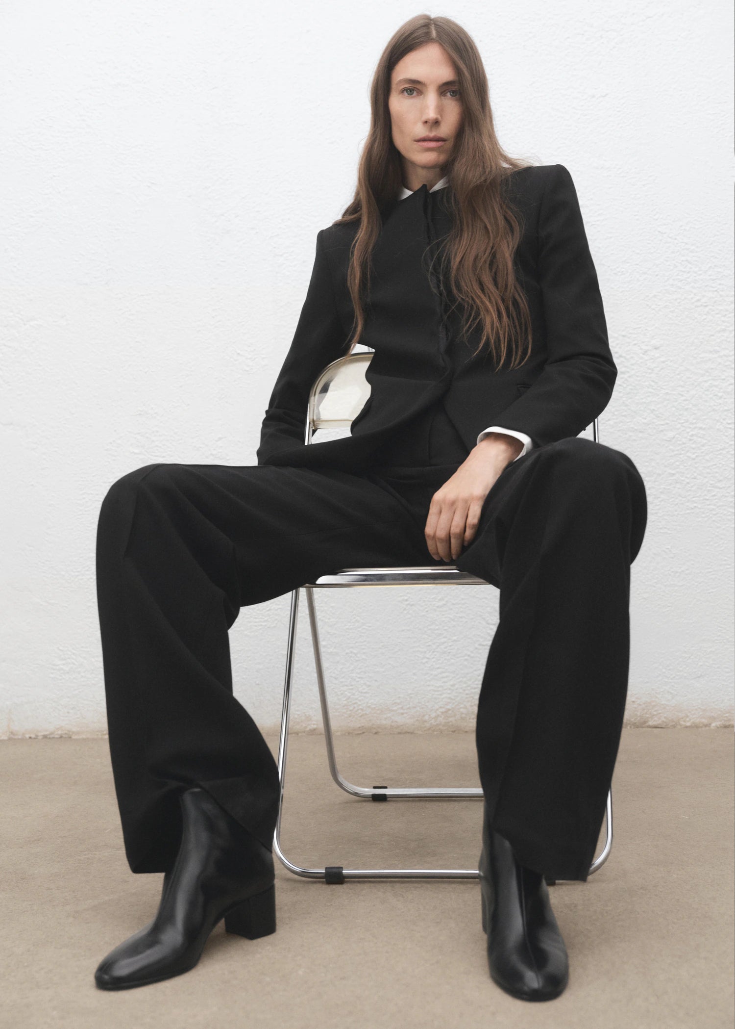 Leather Ankle Boots With Block Heel