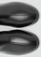 Leather Ankle Boots With Block Heel