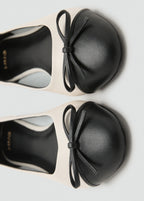 Leather Ballet Flats With Bow