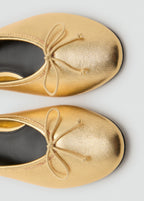 Leather Ballet Flats With Bow