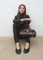 Leather Ballet Flats With Bow