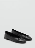 Leather Ballet Flats With Bow