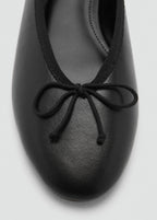 Leather Ballet Flats With Bow