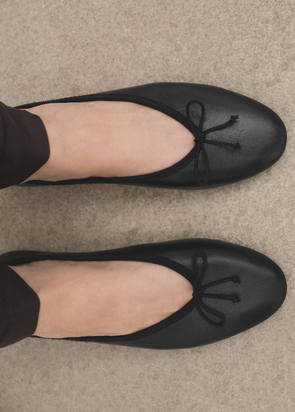 Leather Ballet Flats With Bow