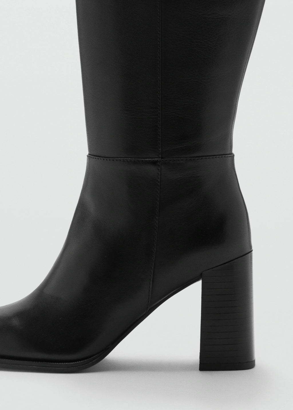 Leather Block Heel Boots