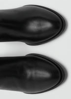 Leather Block Heel Boots