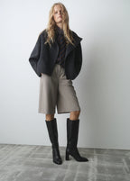 Leather Block Heel Boots