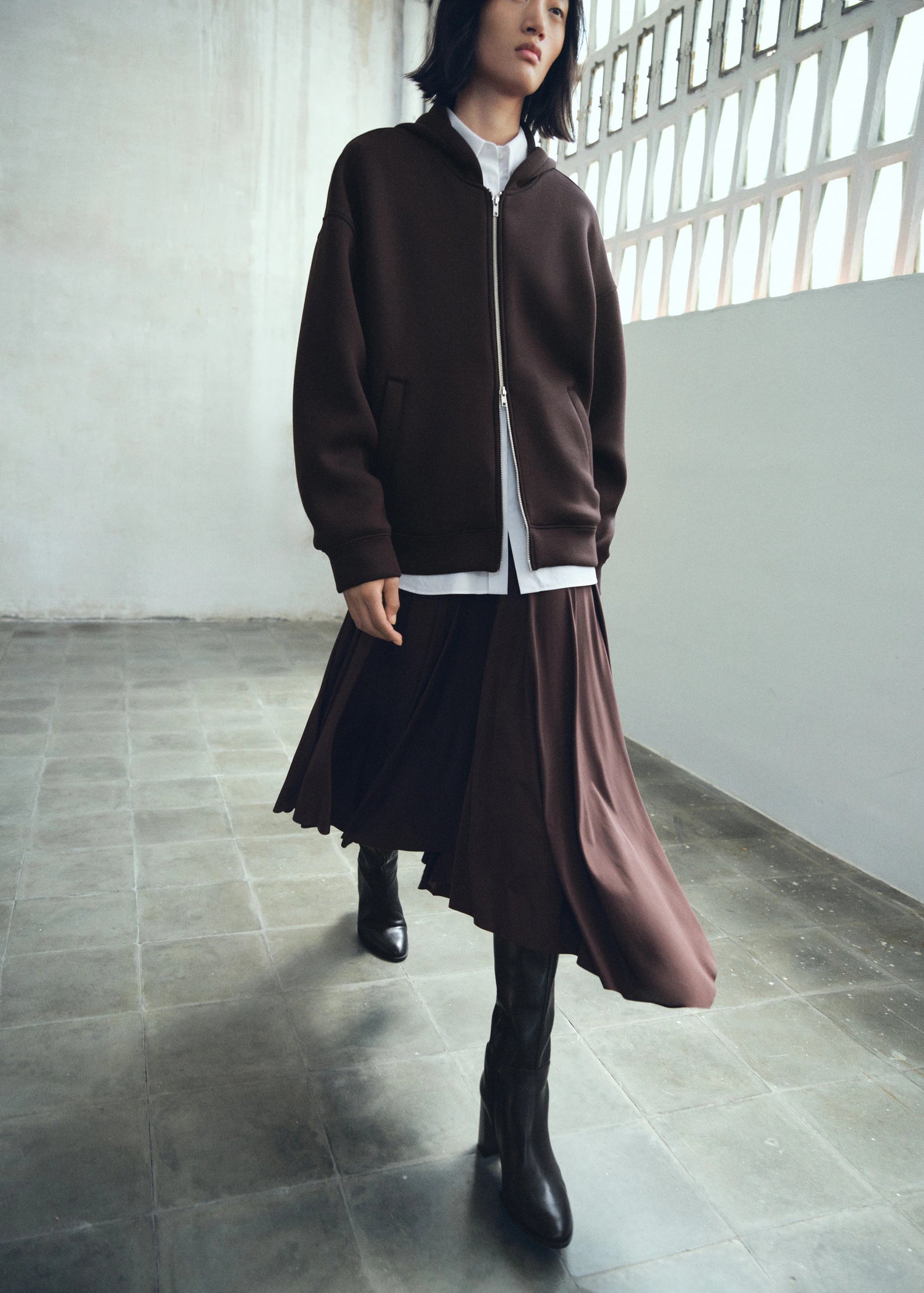 Leather Block Heel Boots