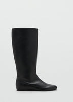 Leather Boots With Combined Design