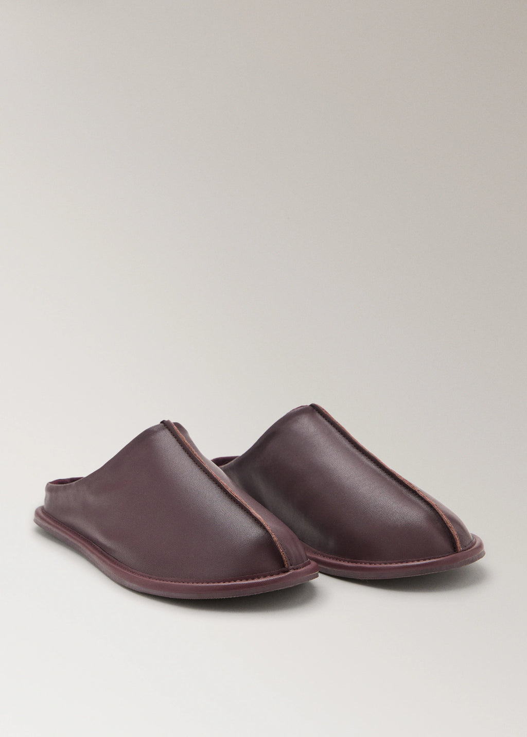 Leather Clogs With Stitching Detail