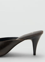 Leather High Heeled Sandals With Bow