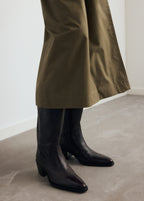 Leather Pointed Ankle Boots