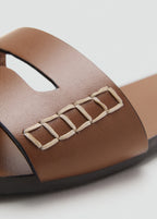 Leather Sandals With A Wide Strap