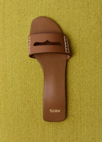 Leather Sandals With A Wide Strap