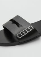 Leather Sandals With A Wide Strap