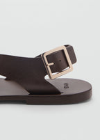 Leather Sandals With Cross Strap