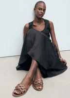 Leather Sandals With Intertwined Strap