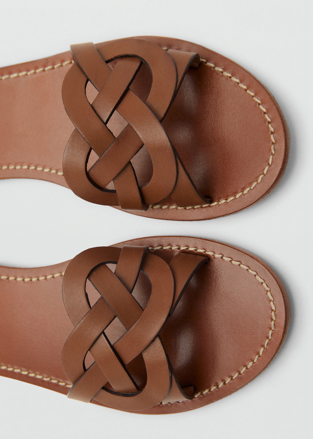 Leather Sandals With Intertwined Strap