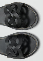 Leather Sandals With Intertwined Strap