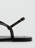 Leather Sandals With Mini Studs