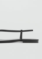 Leather Sandals With Strap And Contrasting Toe