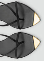 Leather Sandals With Strap And Contrasting Toe