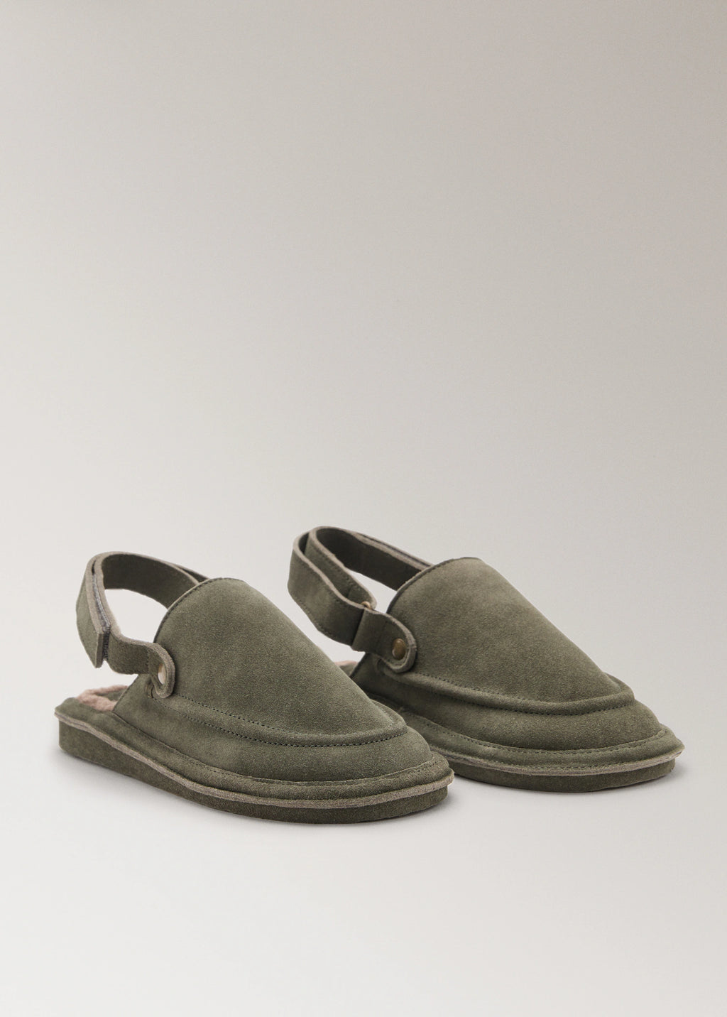 Leather Slippers With Shearling Lining