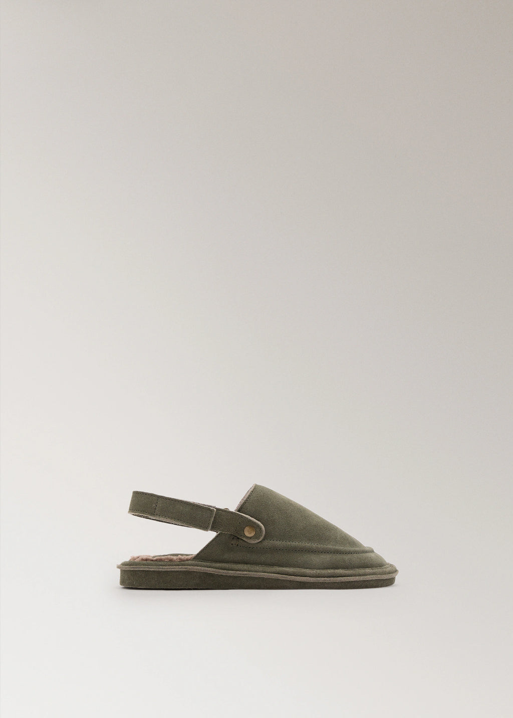 Leather Slippers With Shearling Lining