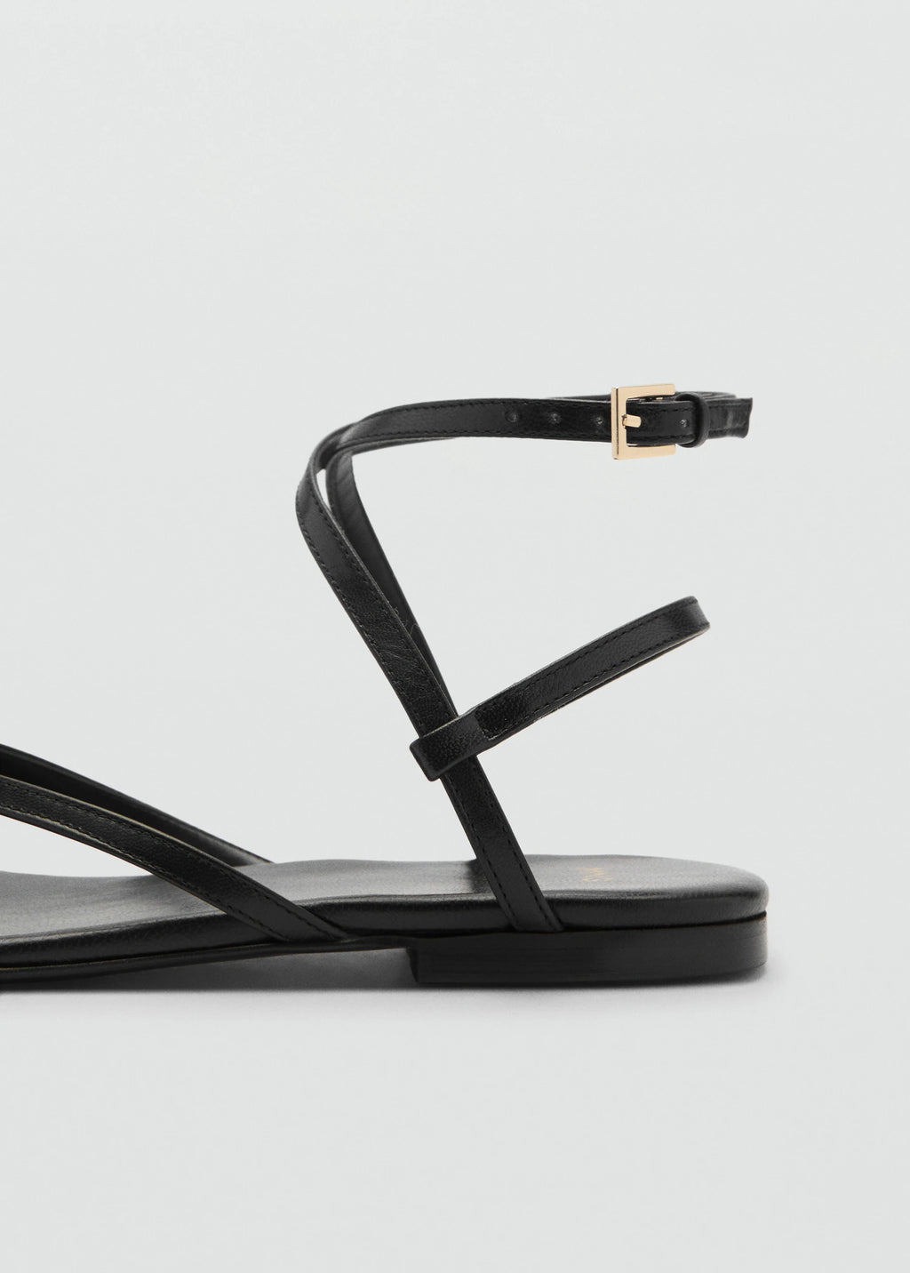 Leather Strap Sandals With Metallic Detail