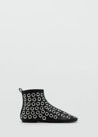Leather Effect Ankle Boots With Eyelets