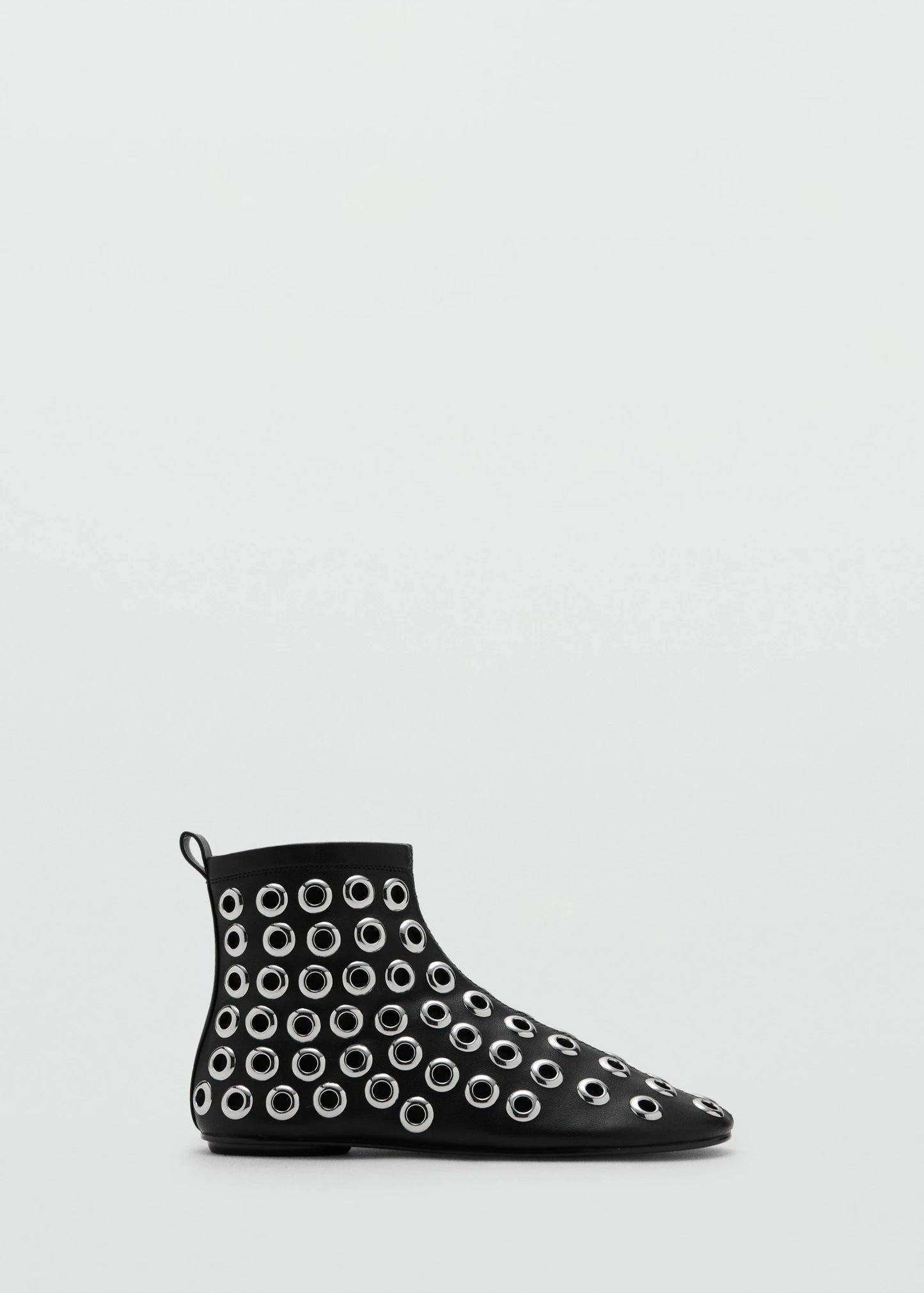 Leather Effect Ankle Boots With Eyelets