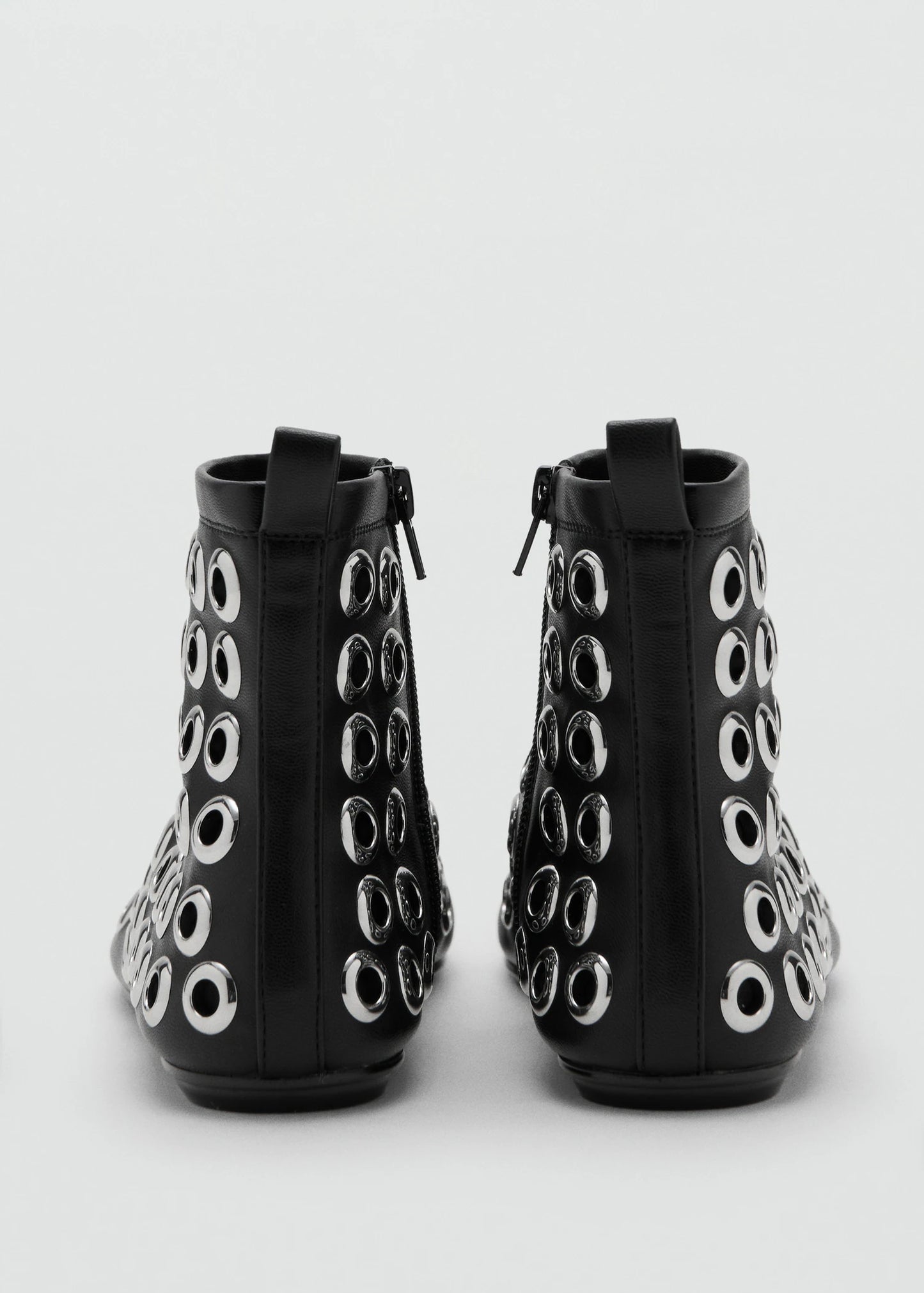 Leather Effect Ankle Boots With Eyelets