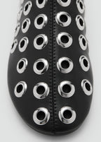 Leather Effect Ankle Boots With Eyelets