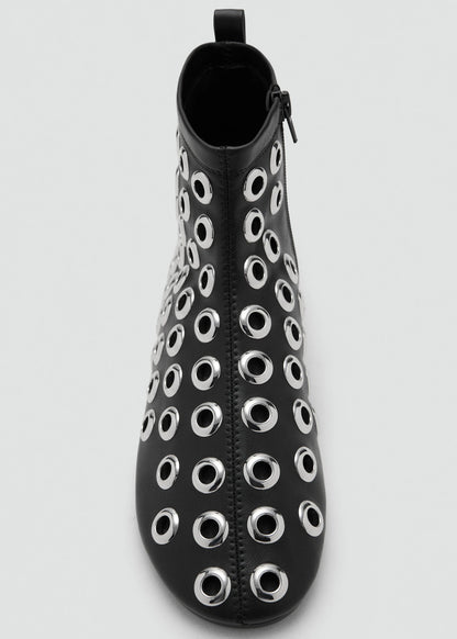 Leather Effect Ankle Boots With Eyelets