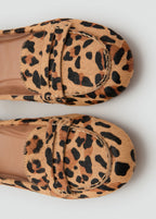 Leopard Print Leather Moccasins