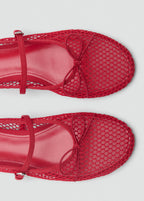 Mesh Ballerina Flats With Buckle Strap