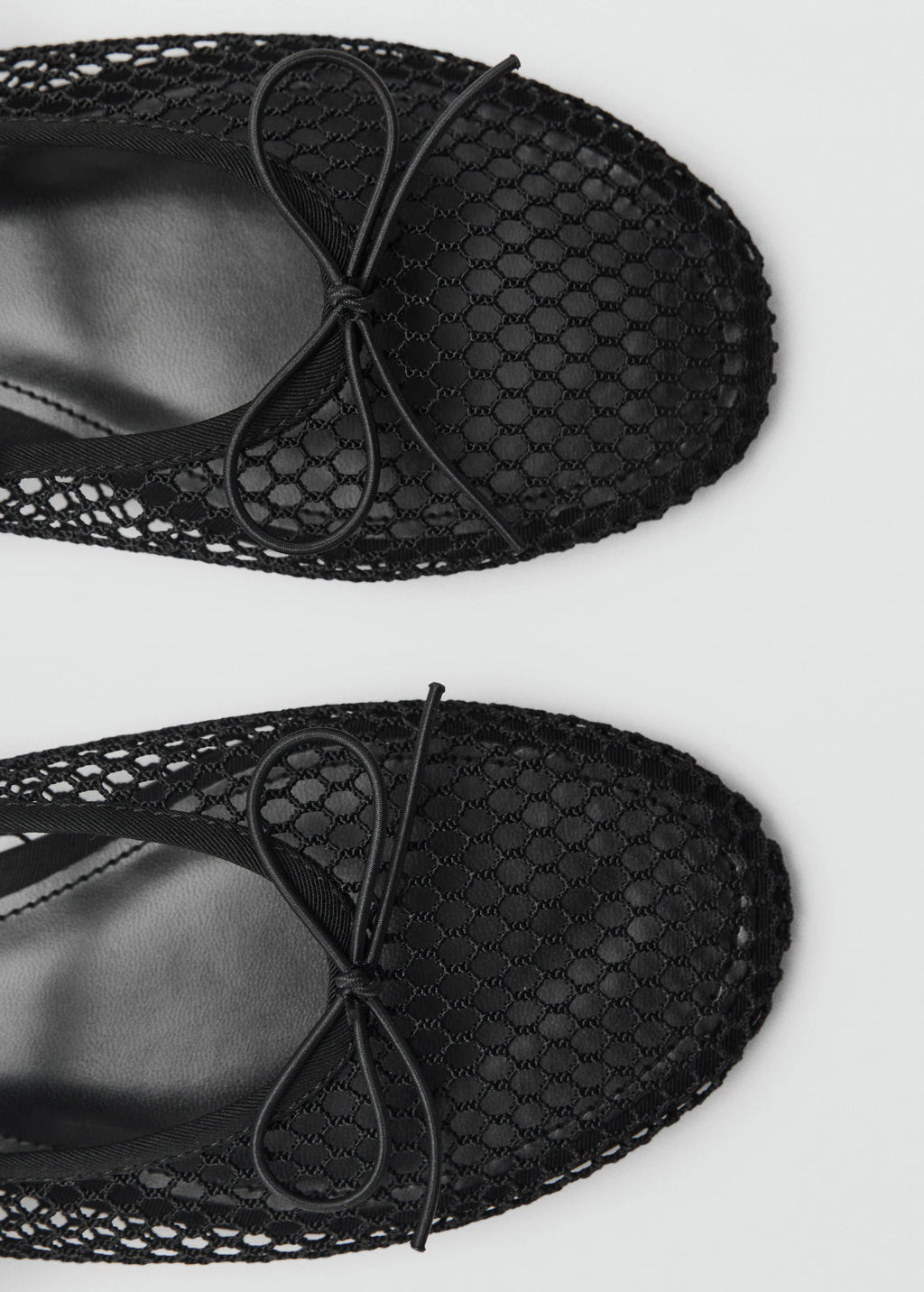 Mesh Ballerina Flats With Buckle Strap