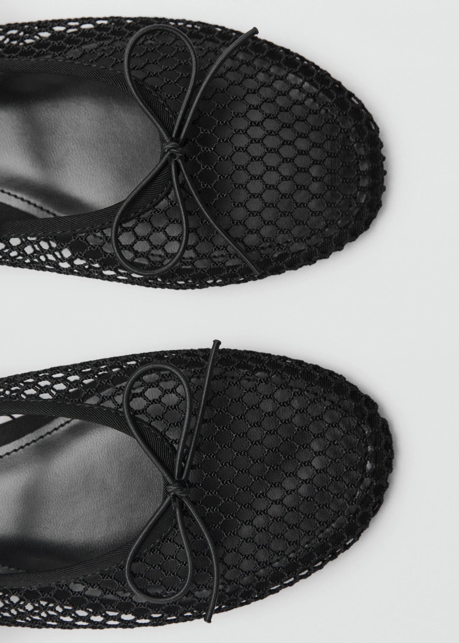 Mesh Ballerina Flats With Buckle Strap