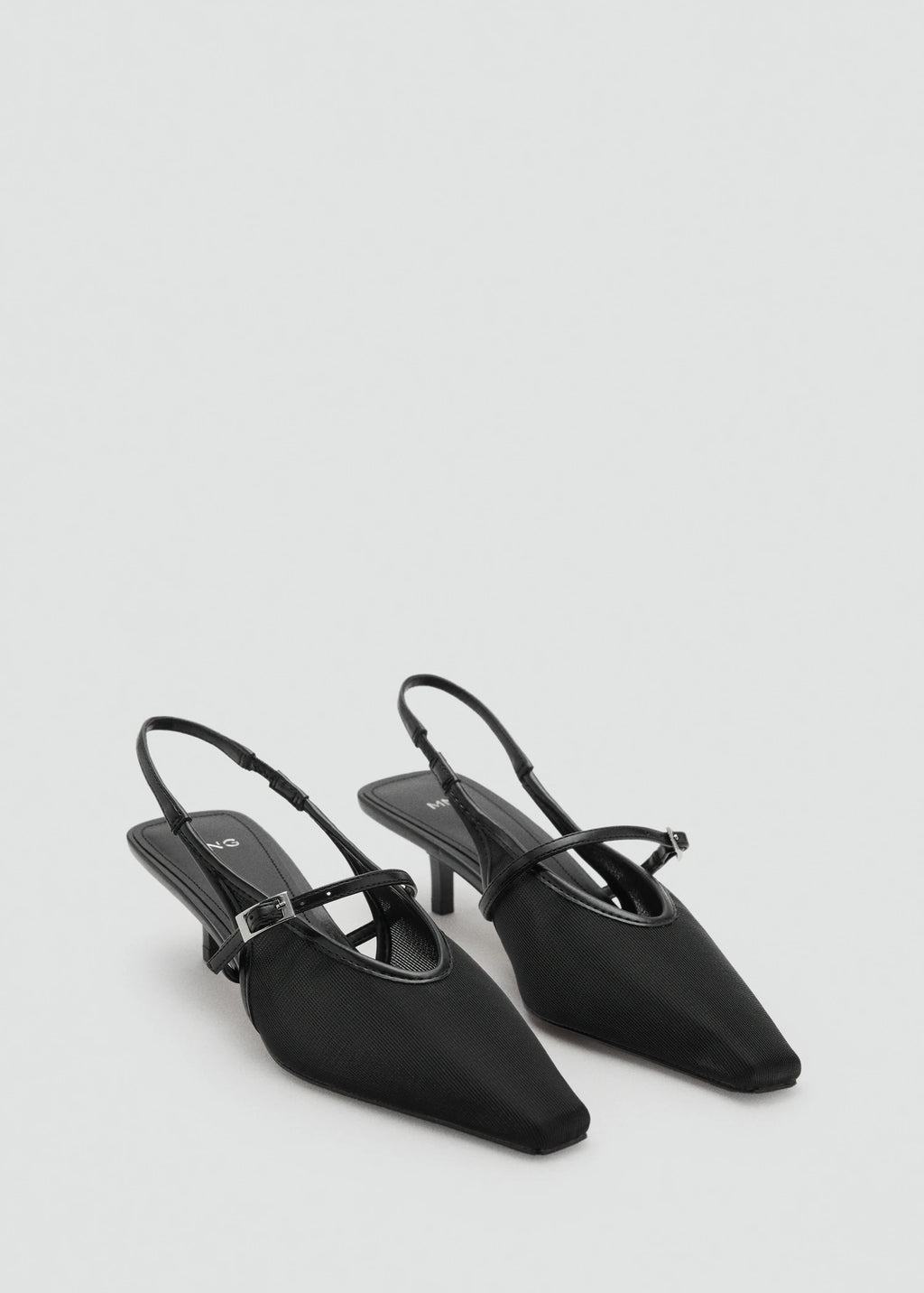 Mesh Buckle Stiletto Heeled Shoes