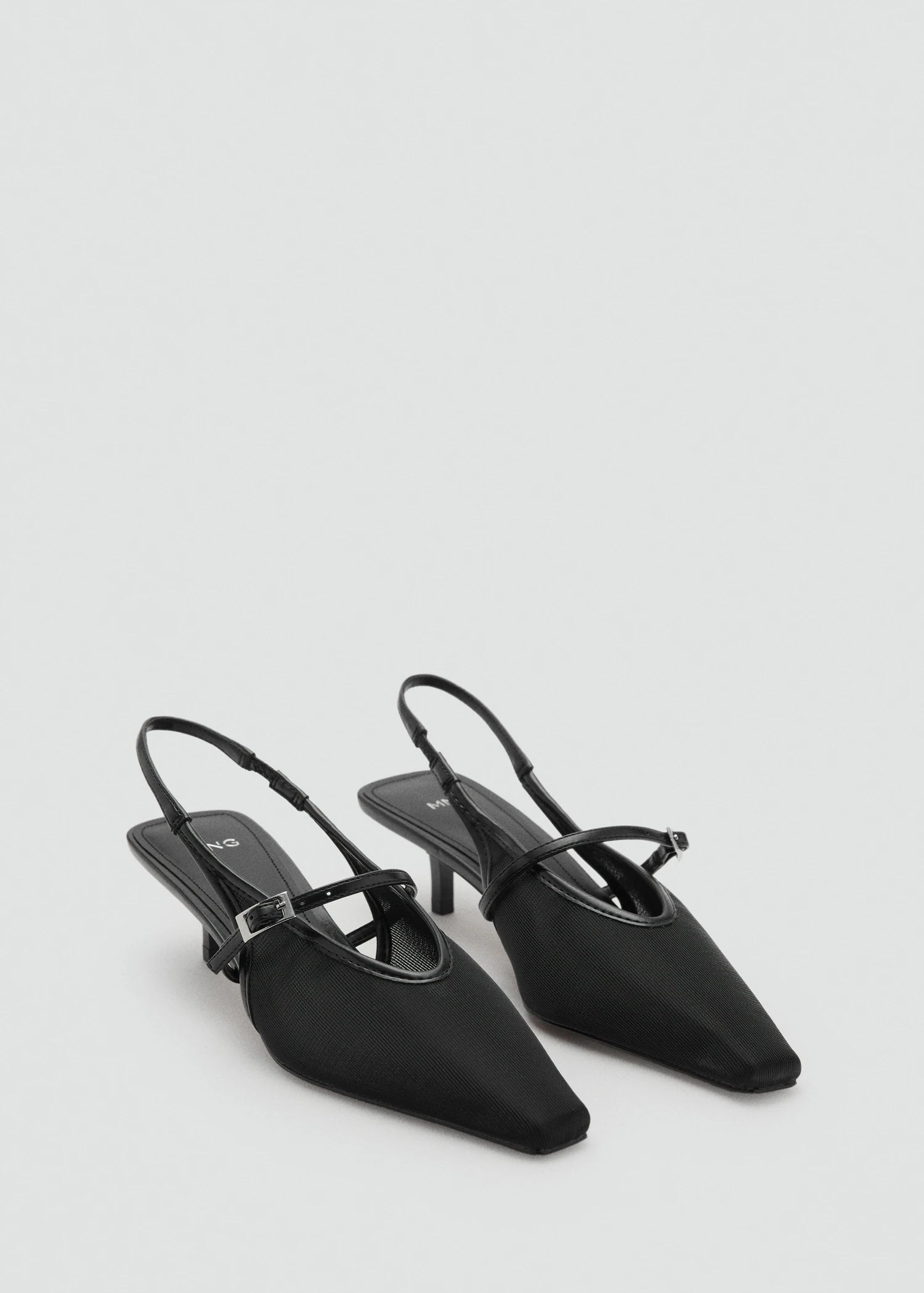 Mesh Buckle Stiletto Heeled Shoes