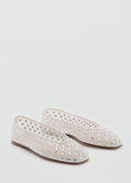 Mesh Rhinestone Ballet Flats