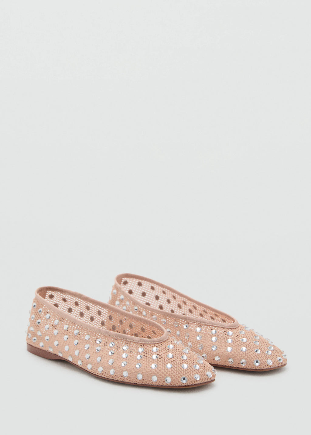 Mesh Rhinestone Ballet Flats